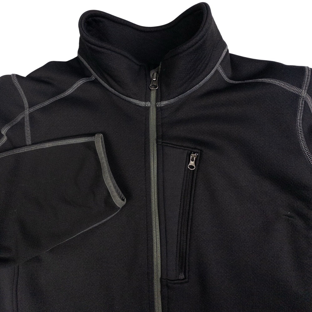 L.L.Bean Full Zip Black Jacket‎ Men's Large Performance Fleece Lined Embroidered